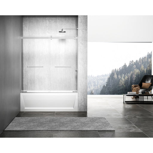 Elegant Ross Frameless Tub Door 60X60", Polished Chrome - TD222-6060PCH