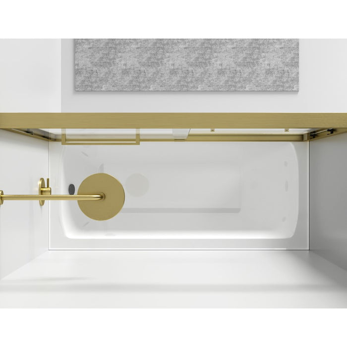 Elegant Trenton Semi-Frameless Tub Door 60X60", Brushed Gold