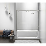 Elegant Trenton Semi-Frameless Tub Door 60X60", Brushed Nickel - TD333-6060BNK