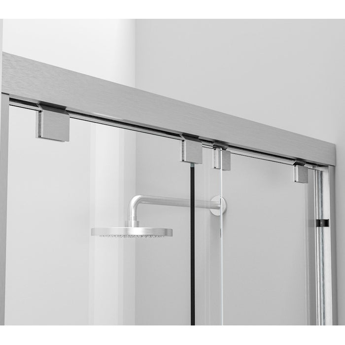 Elegant Trenton Semi-Frameless Tub Door 60X60", Brushed Nickel
