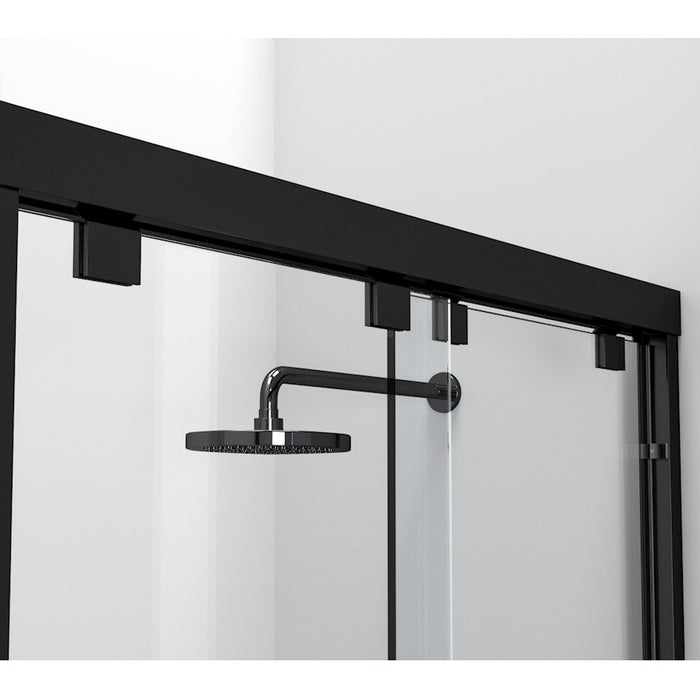Elegant Trenton Semi-Frameless Tub Door 60X60", Matte Black