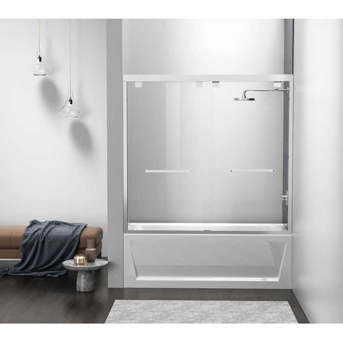 Elegant Trenton Semi-Frameless Tub Door 60X60", Polished Chrome - TD333-6060PCH