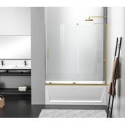 Elegant Devon Frameless Tub Door 60X60", Brushed Gold - TD444-6060BGD