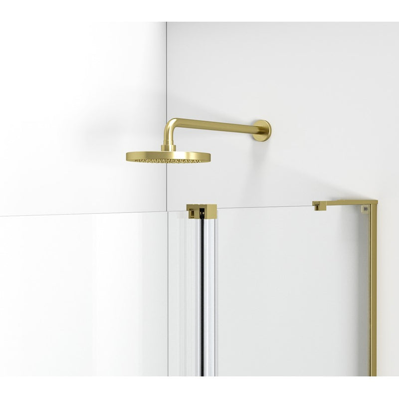 Elegant Devon Frameless Tub Door 60X60", Brushed Gold