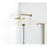 Elegant Devon Frameless Tub Door 60X60", Brushed Gold