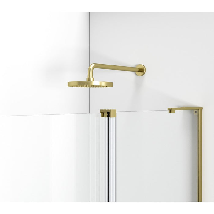 Elegant Devon Frameless Tub Door 60X60", Brushed Gold