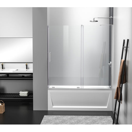 Elegant Devon Frameless Tub Door 60X60", Brushed Nickel - TD444-6060BNK