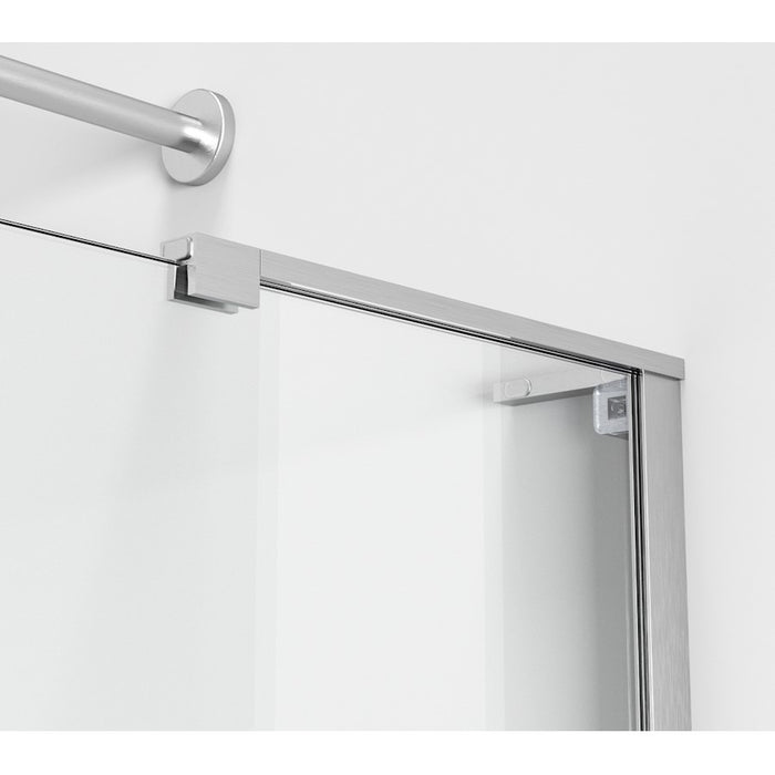 Elegant Devon Frameless Tub Door 60X60", Brushed Nickel