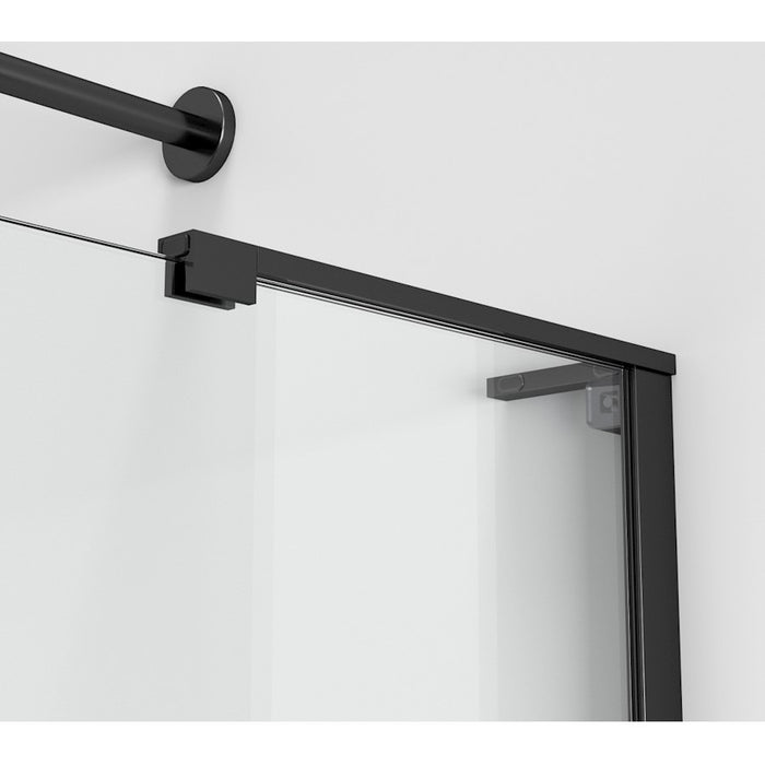 Elegant Devon Frameless Tub Door 60X60", Matte Black