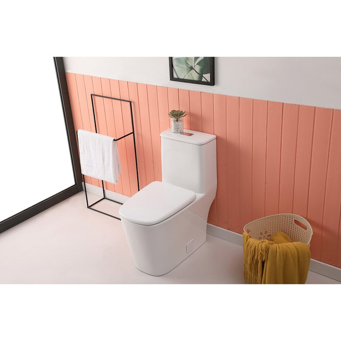 Elegant Winslet One-Piece Floor Square Toilet 27X14X31, White