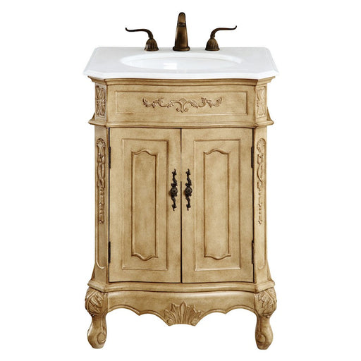 Elegant 1001 Danville 24" Single Vanity, Antique Beige/Ivory Marble - VF-1001-VW