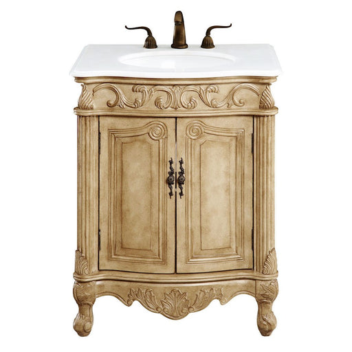 Elegant Danville 27" Single Vanity, Antique Beige/Ivory Marble - VF-1002-VW