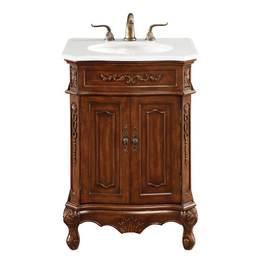 Elegant 1005 Danville 24" Single Vanity, Brown/Ivory Marble - VF-1005-VW