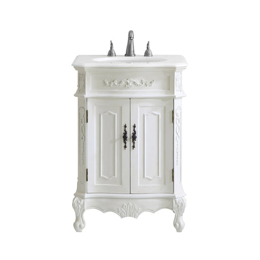 Elegant 1006 Danville 24" Single Vanity, Antique White/Ivory Marble - VF-1006-VW