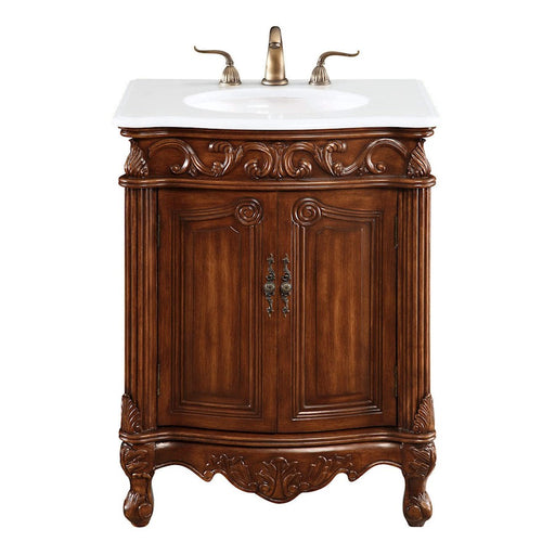 Elegant Danville 27" Single Vanity, Brown/Ivory Marble - VF-1007-VW