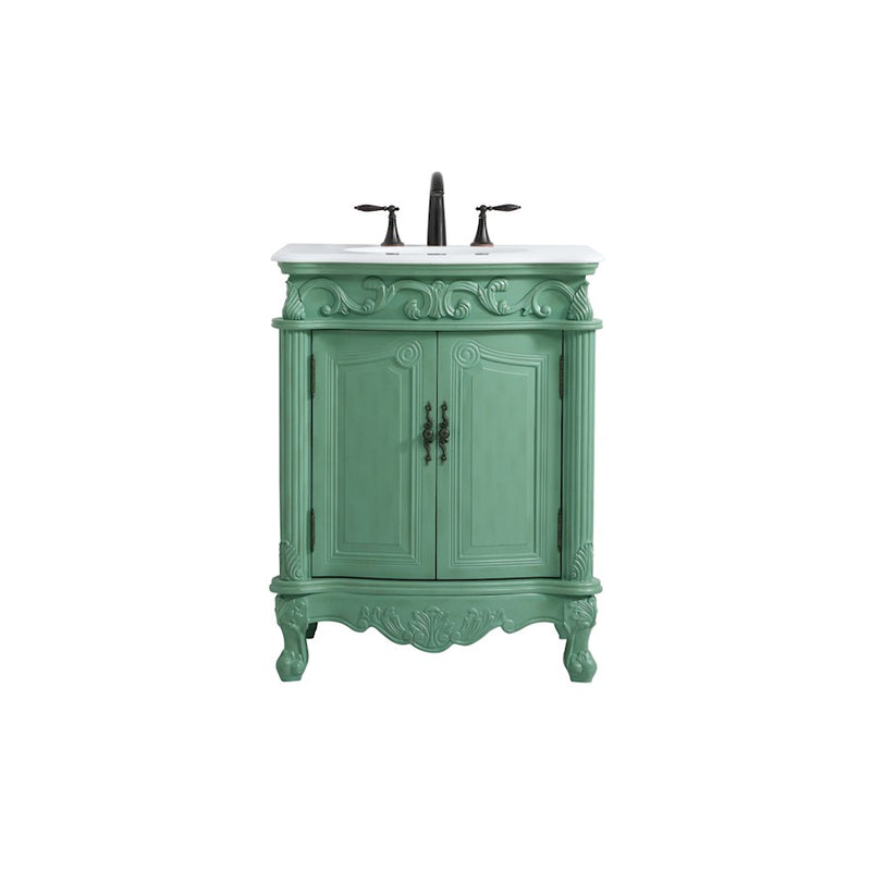 Elegant 1008 Danville 27" Single Vanity, Mint/Ivory Marble - VF-1008VM-VW