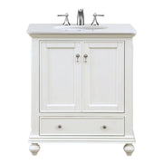 Elegant Otto 30" Single Vanity, Antique White/Ivory Marble - VF-1023-VW