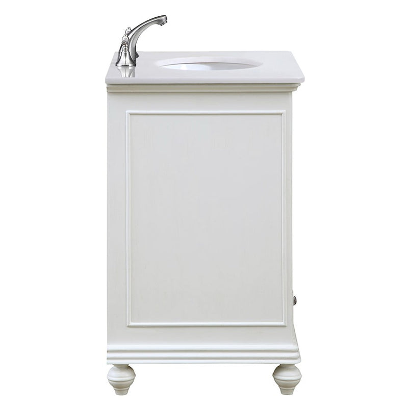 Elegant Otto 30" Single Vanity, Antique White/Ivory Marble