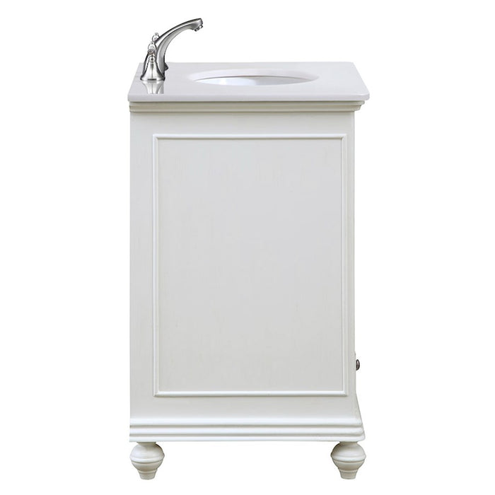 Elegant Otto 30" Single Vanity, Antique White/Ivory Marble