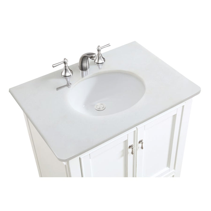Elegant Otto 30" Single Vanity, Antique White/Ivory Marble
