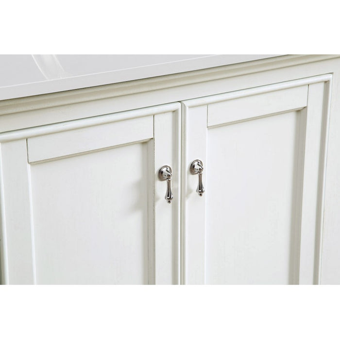 Elegant Otto 30" Single Vanity, Antique White/Ivory Marble