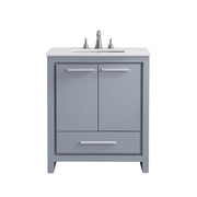 Elegant Filipo 30" Single Vanity, Grey/Ivory Marble - VF-1028-VW