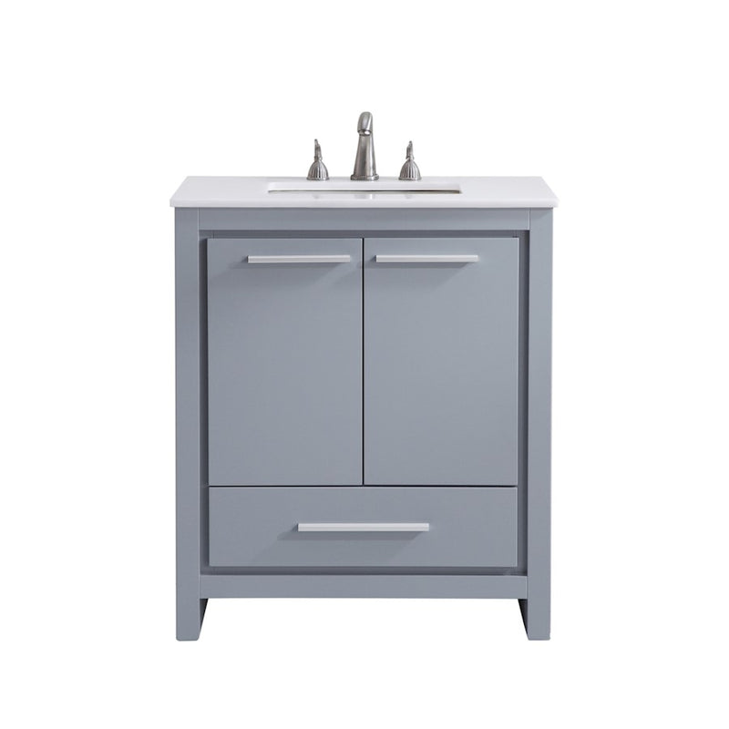 Elegant Filipo 30" Single Vanity, Grey/Ivory Marble - VF-1028-VW