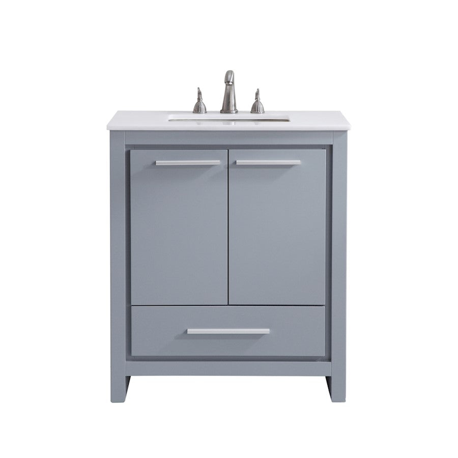 Elegant Filipo 30" Single Vanity, Grey/Ivory Marble - VF-1028-VW
