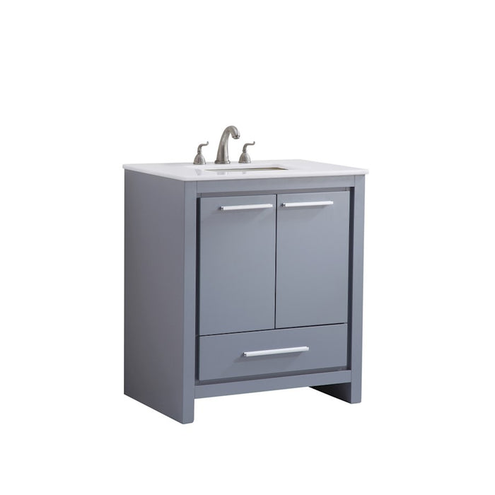 Elegant Filipo 30" Single Vanity, Grey/Ivory Marble