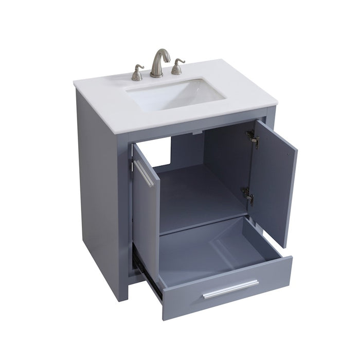 Elegant Filipo 30" Single Vanity, Grey/Ivory Marble