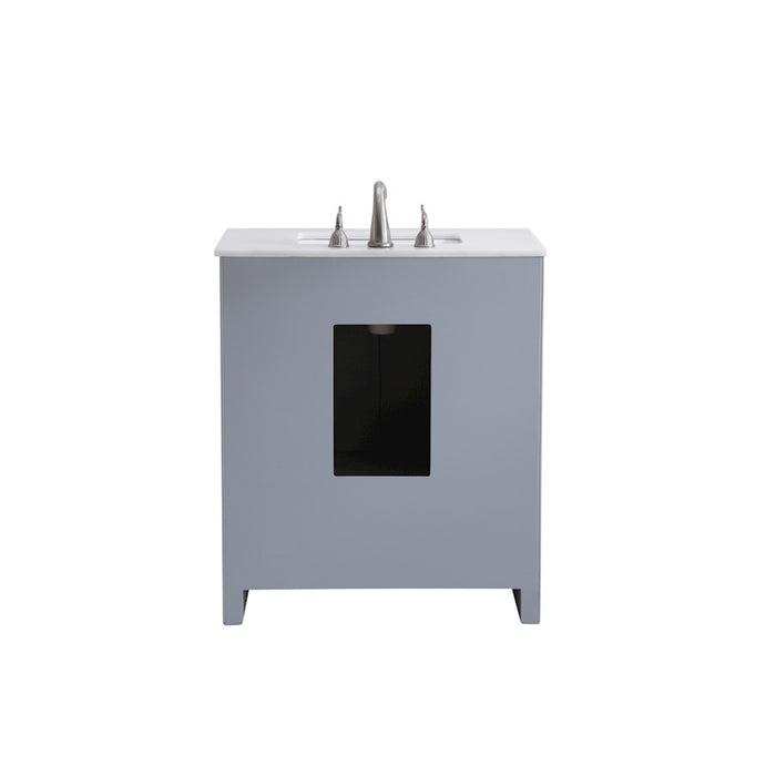 Elegant Filipo 30" Single Vanity, Grey/Ivory Marble