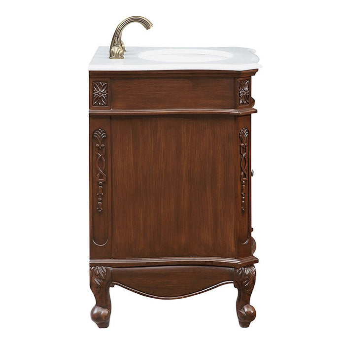 Elegant Berkshire 24" Single Vanity, Coffee/Ivory Marble