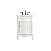 Elegant Berkshire 24" Single Bathroom Vanity, Antique White - VF-1031AW