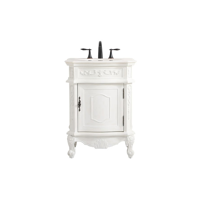 Elegant Berkshire 24" Single Bathroom Vanity, Antique White - VF-1031AW