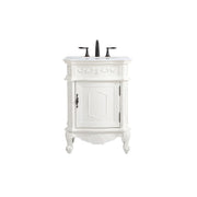 Elegant Berkshire 24" Single Vanity, Antique White/Ivory Marble - VF-1031AW-VW