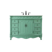 Elegant Bordeaux 48" Single Bathroom Vanity, Vintage Mint - VF-1039VM