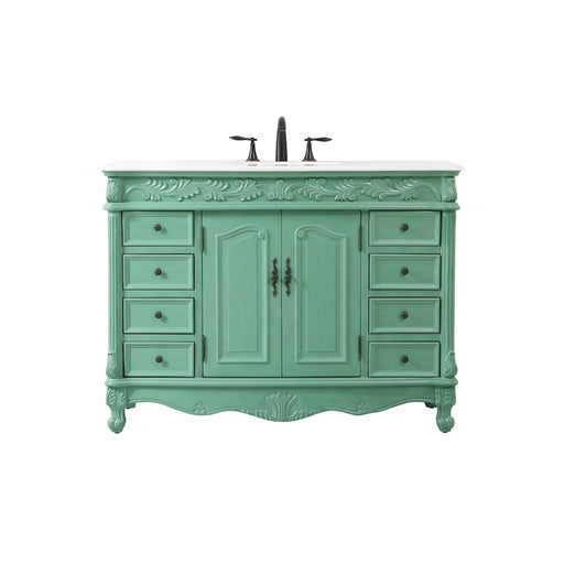 Elegant Bordeaux 48" Single Vanity, Vintage Mint/Ivory Marble - VF-1039VM-VW