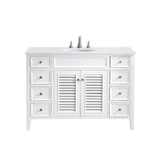 Elegant Cape Cod 48" Single Vanity, White/Ivory Marble - VF-1041-VW