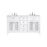 Elegant Cape Cod 60" Double Vanity, White/Ivory Marble - VF-1042-VW