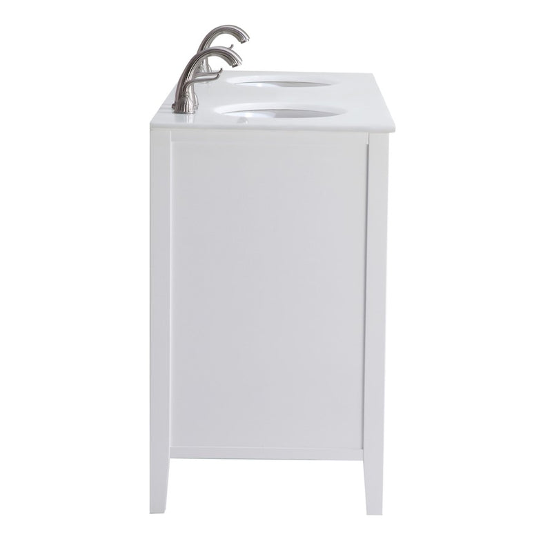 Elegant Cape Cod 60" Double Vanity, White/Ivory Marble