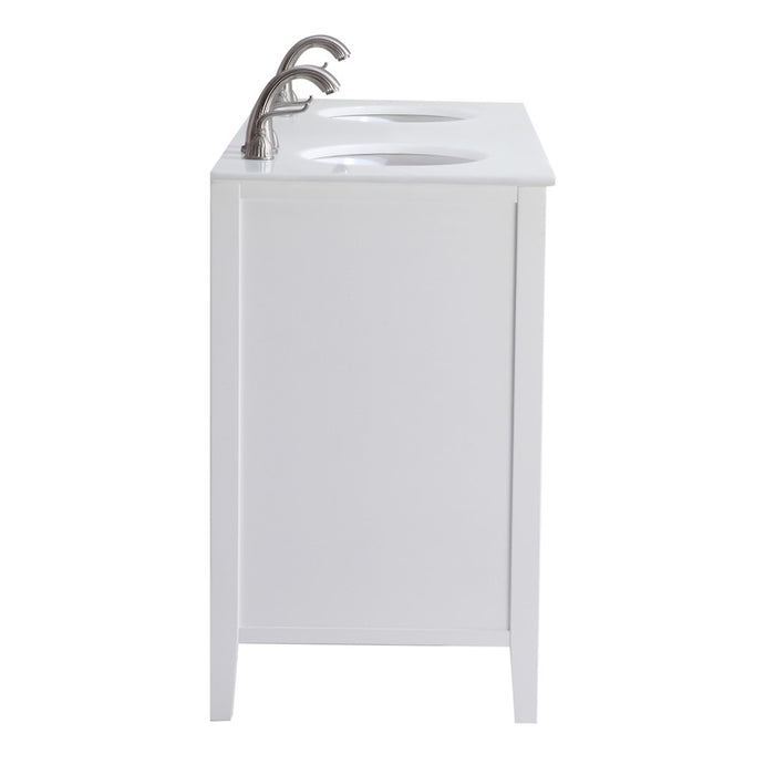 Elegant Cape Cod 60" Double Vanity, White/Ivory Marble