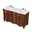 Elegant Windsor 60" Double Vanity, Teak/Ivory Marble