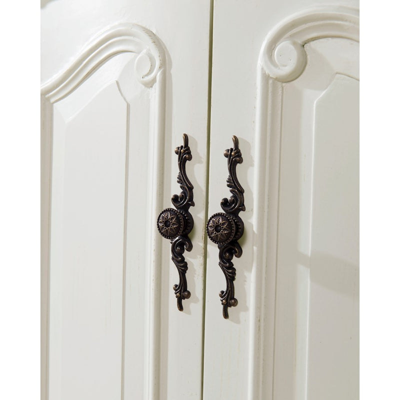 Elegant Windsor 60" Double Vanity, Antique White/Ivory Marble