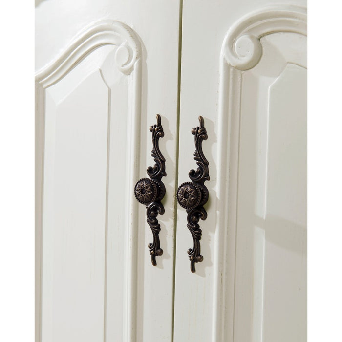 Elegant Windsor 60" Double Vanity, Antique White/Ivory Marble