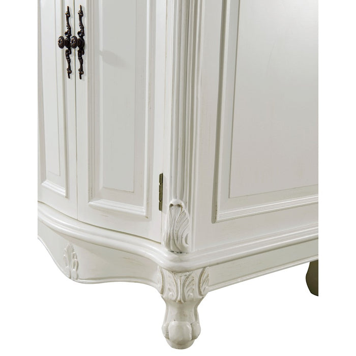 Elegant Windsor 60" Double Vanity, Antique White/Ivory Marble