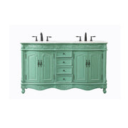 Elegant Windsor 60" Double Bathroom Vanity, Vintage Mint - VF-1049VM