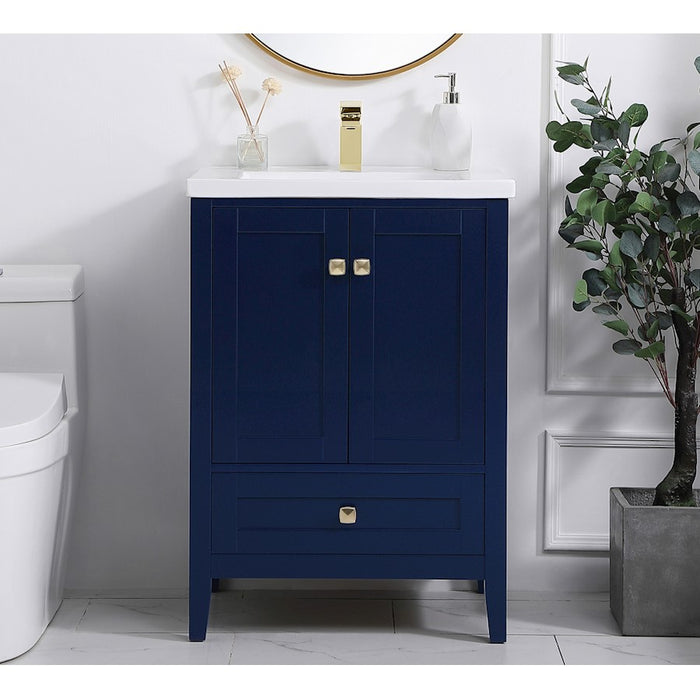 Elegant Kitchen/Bath Aqua 24" Bathroom Vanity, Blue