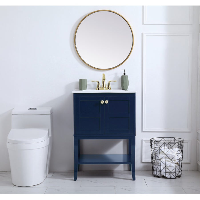 Elegant Kitchen/Bath Aqua 24" Bathroom Vanity, Blue