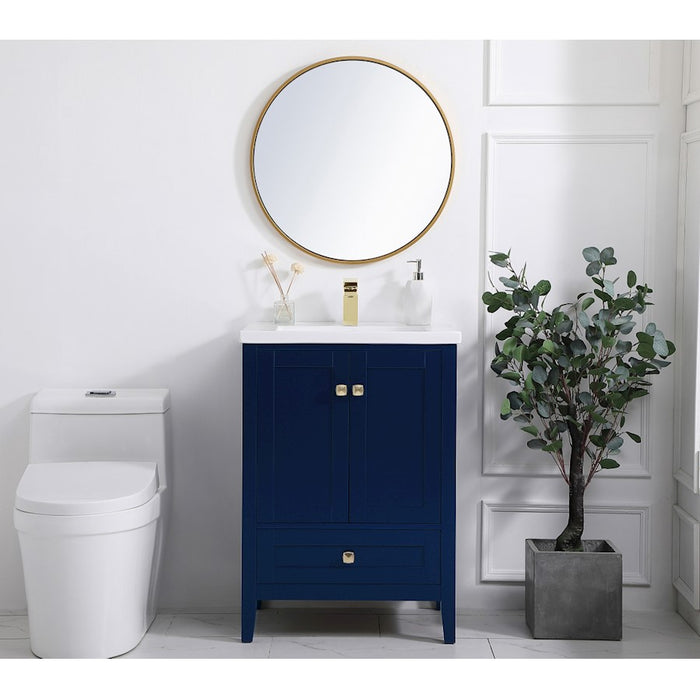 Elegant Kitchen/Bath Aqua 24" Bathroom Vanity, Blue