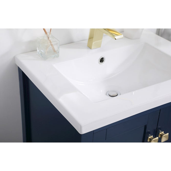 Elegant Kitchen/Bath Aqua 24" Bathroom Vanity, Blue